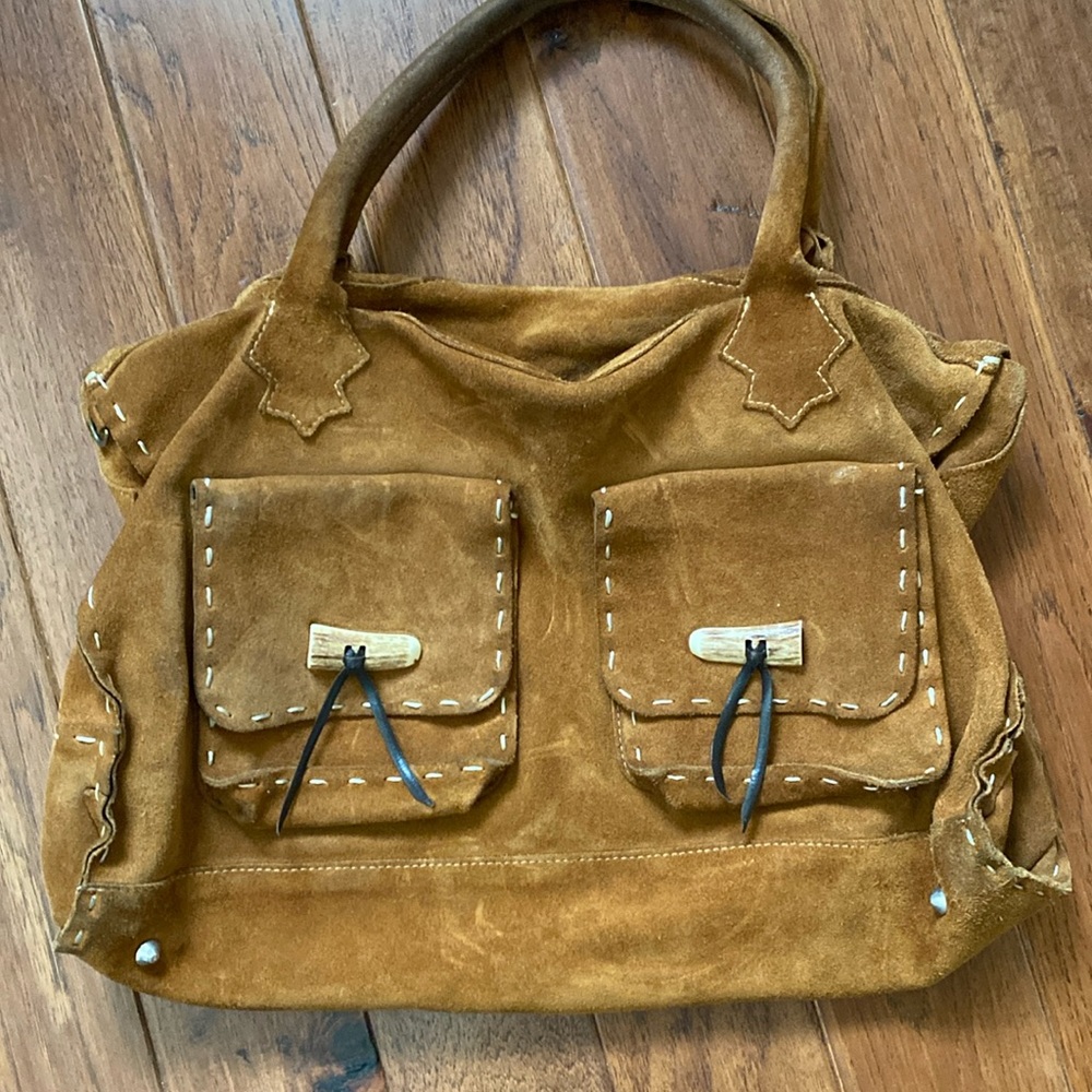 Coolest brown suede bag